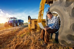 Farmer and laptop