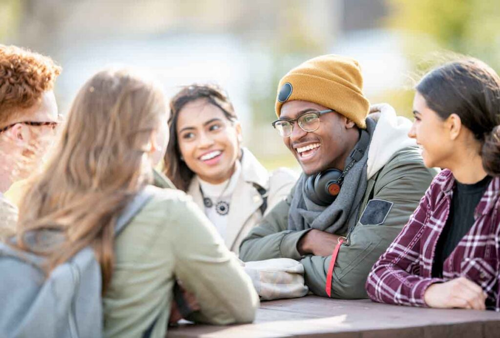 College students sitting together